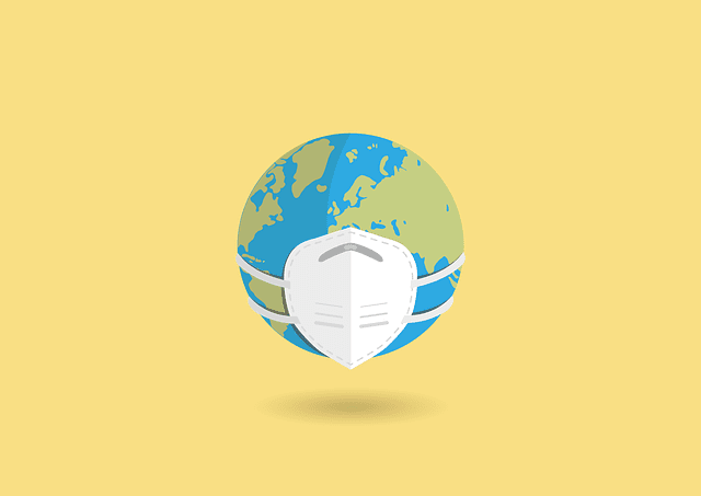 Mask on globe